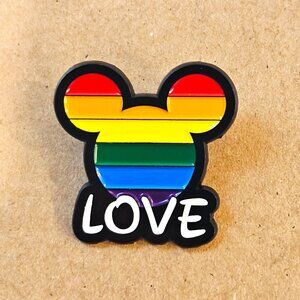 Disney Pride Rainbow Love Enamel Pin Mickey Style LGBTQ Lapel Jacket Backpack